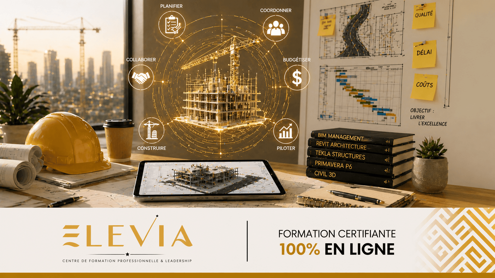 Certification Professionnelle en Management de Projets de Génie Civil (BIM, Revit, Tekla, Primavera P6 & Civil 3D)